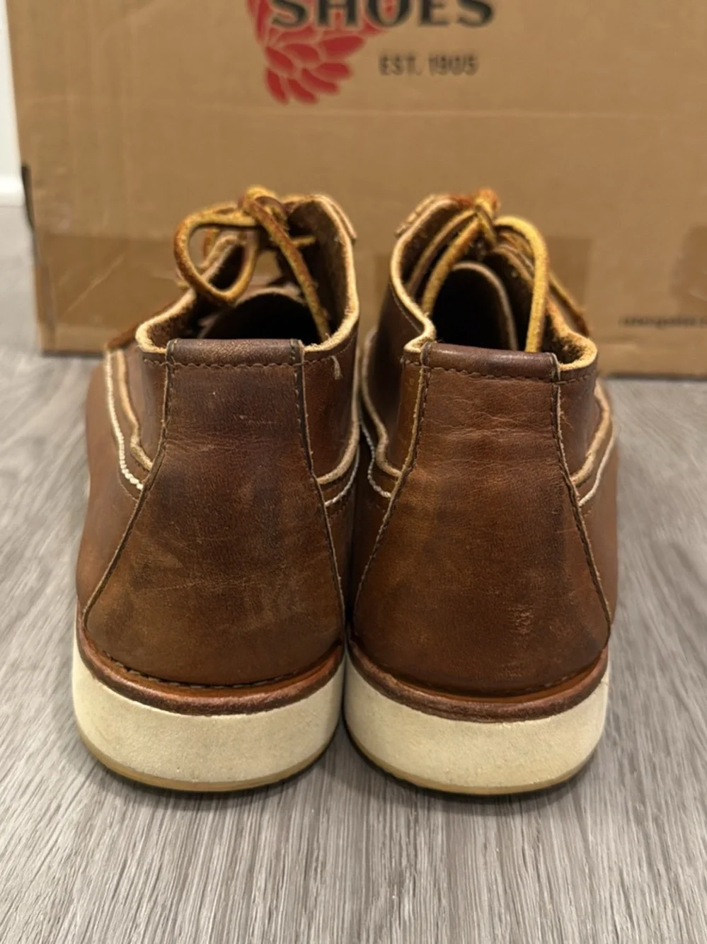 Red Wing Shoes Men’s Brown Leather Chukka with Cream Sole RARE made in USA